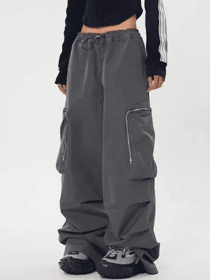 Ruched Zip Pocket Cargo Pants