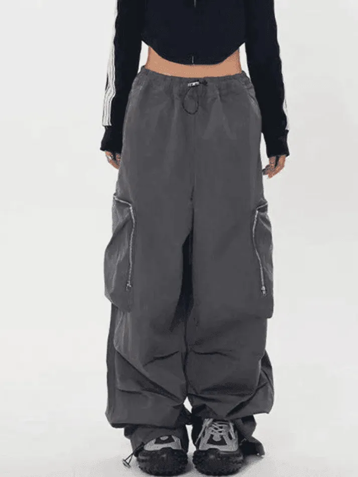 Ruched Zip Pocket Cargo Pants