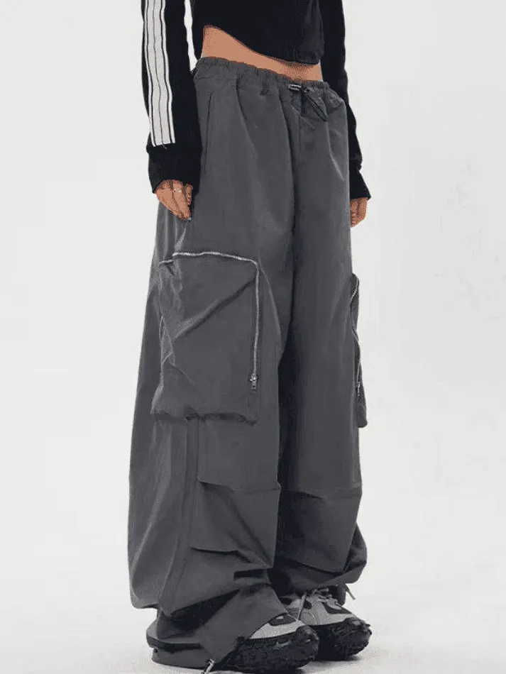 Ruched Zip Pocket Cargo Pants