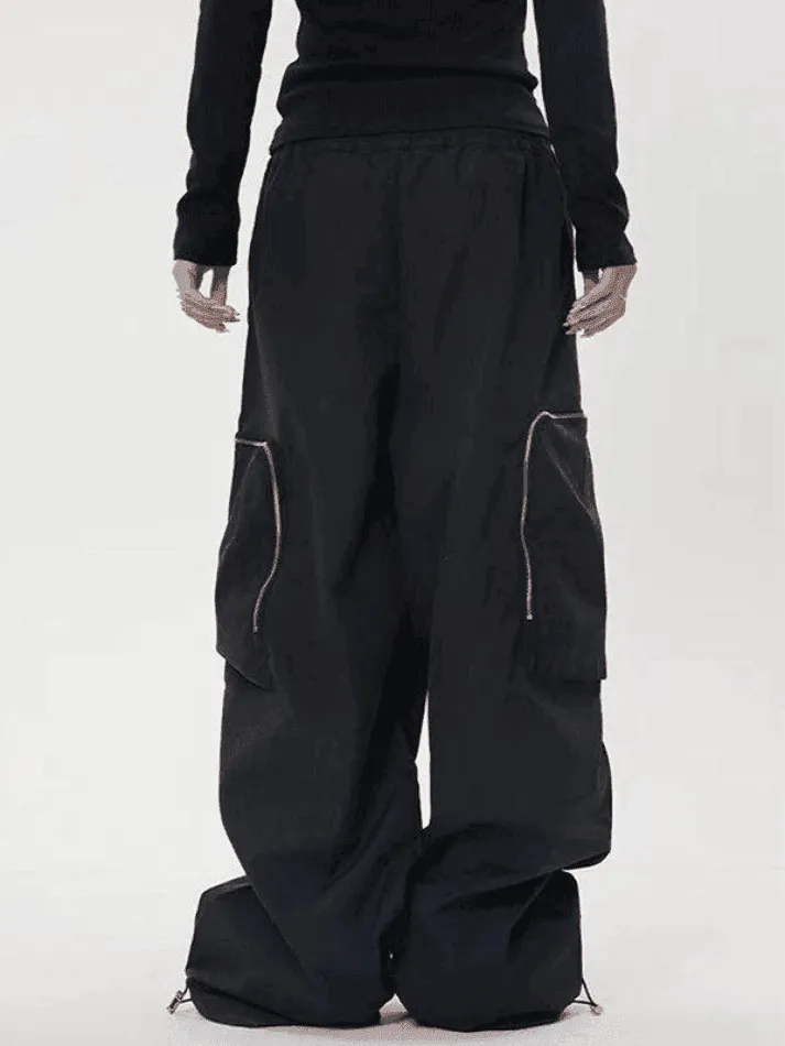 Ruched Zip Pocket Cargo Pants