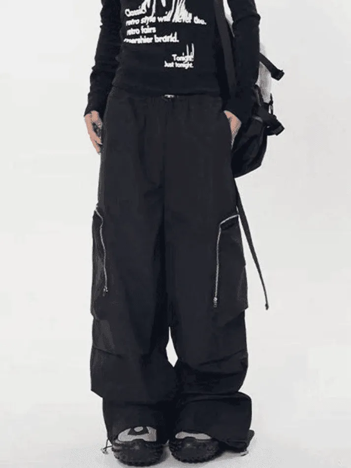 Ruched Zip Pocket Cargo Pants