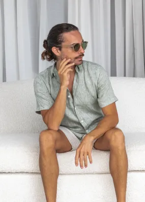 Sage - Short Sleeve Italian Linen Shirt - Mr. Linen Co
