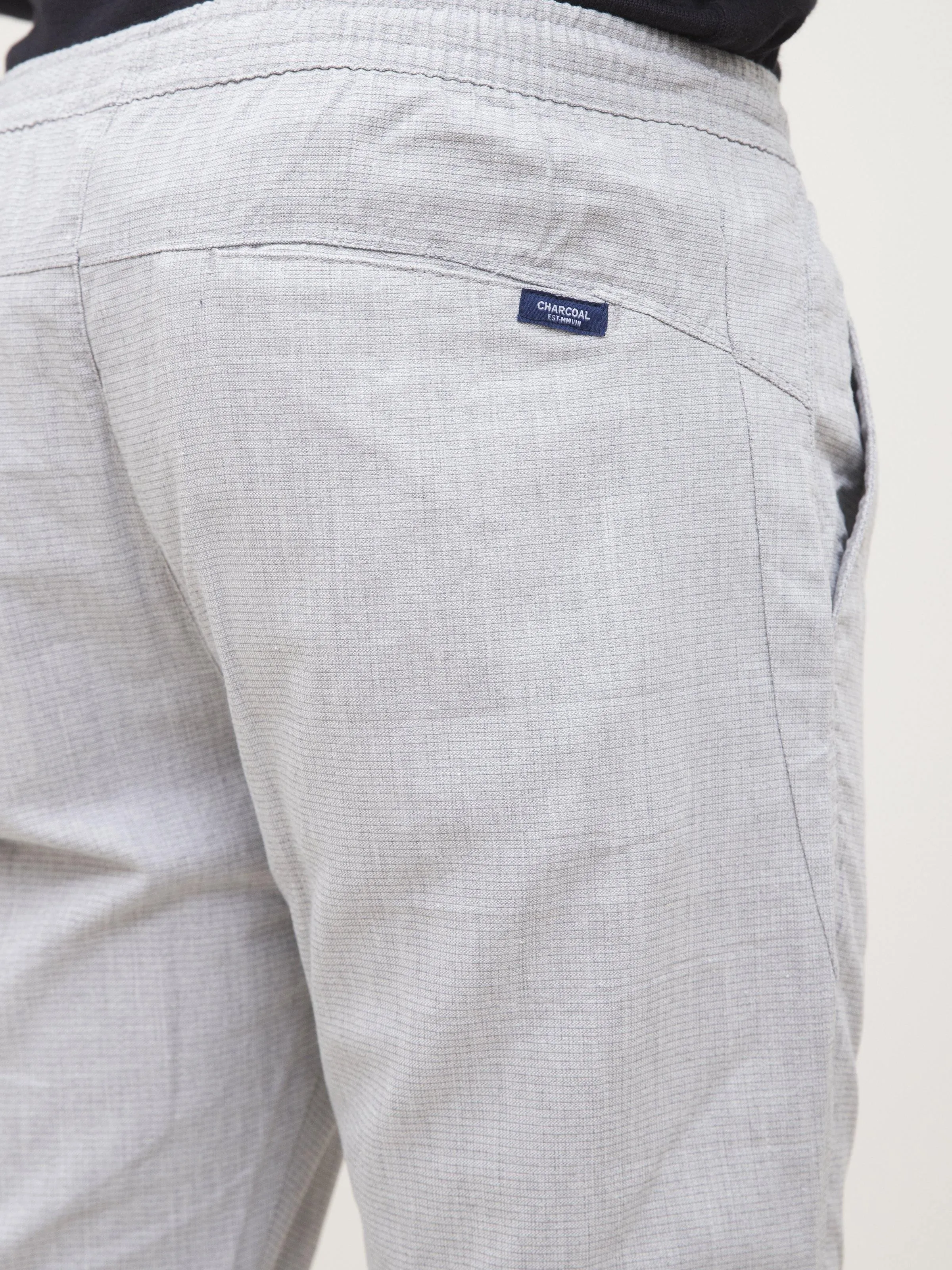 SELF TEXTURED CASUAL TROUSER GREY WHITE