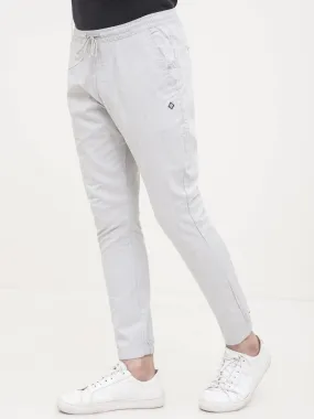 SELF TEXTURED CASUAL TROUSER GREY WHITE
