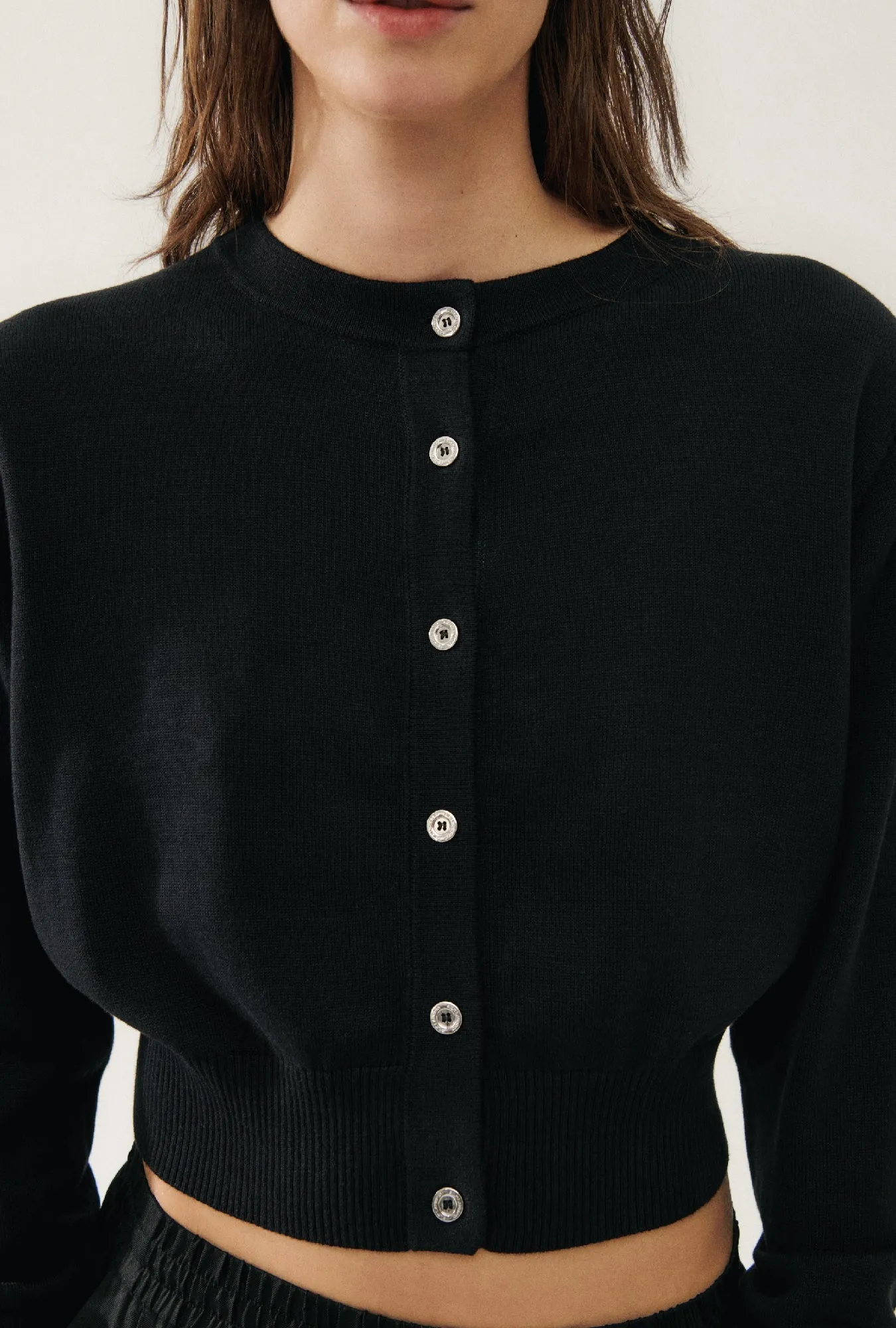 SILK LAUNDRY CROPPED CARDIGAN - 2 COLORS