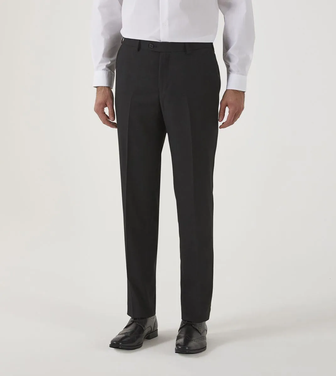 Skopes Men's Romulus Tailored Fit Trouser in Black Plain Texture 28 Short to 72 Long