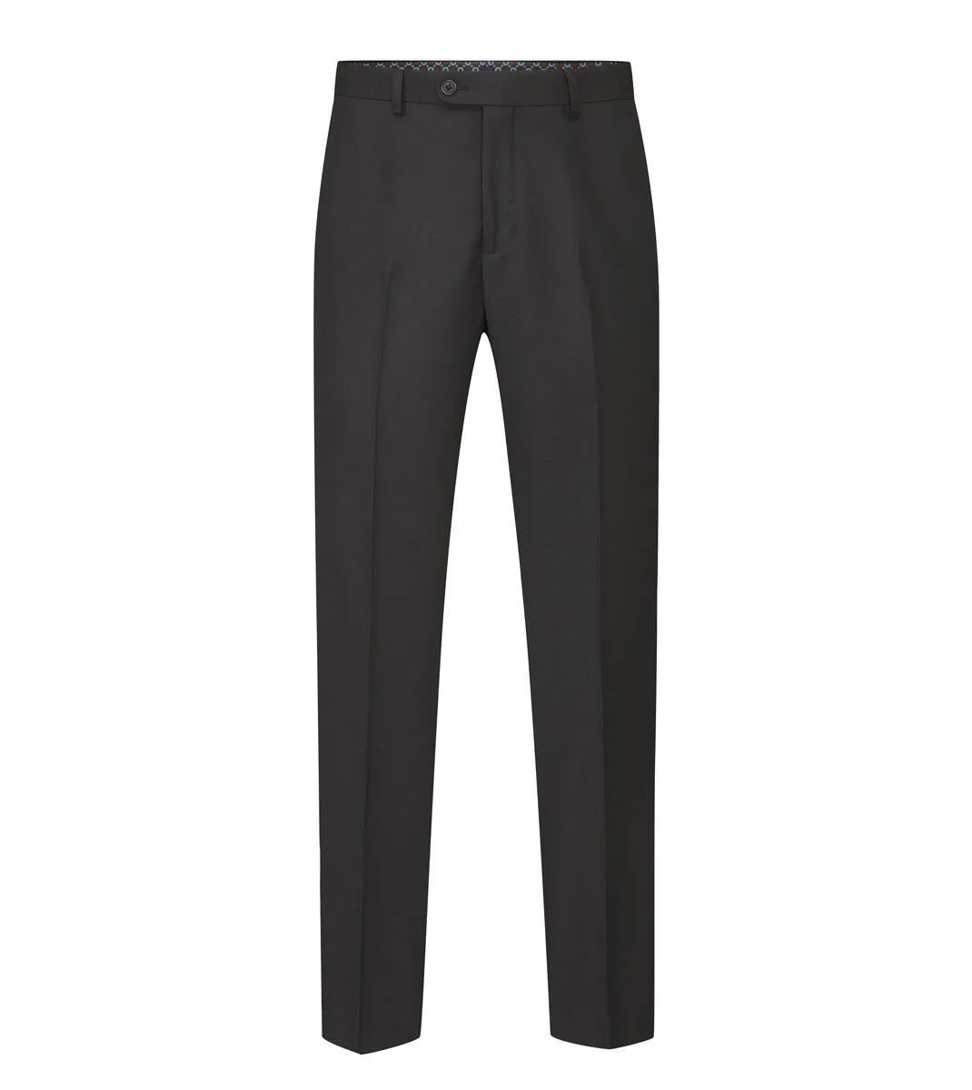 Skopes Men's Romulus Tailored Fit Trouser in Black Plain Texture 28 Short to 72 Long