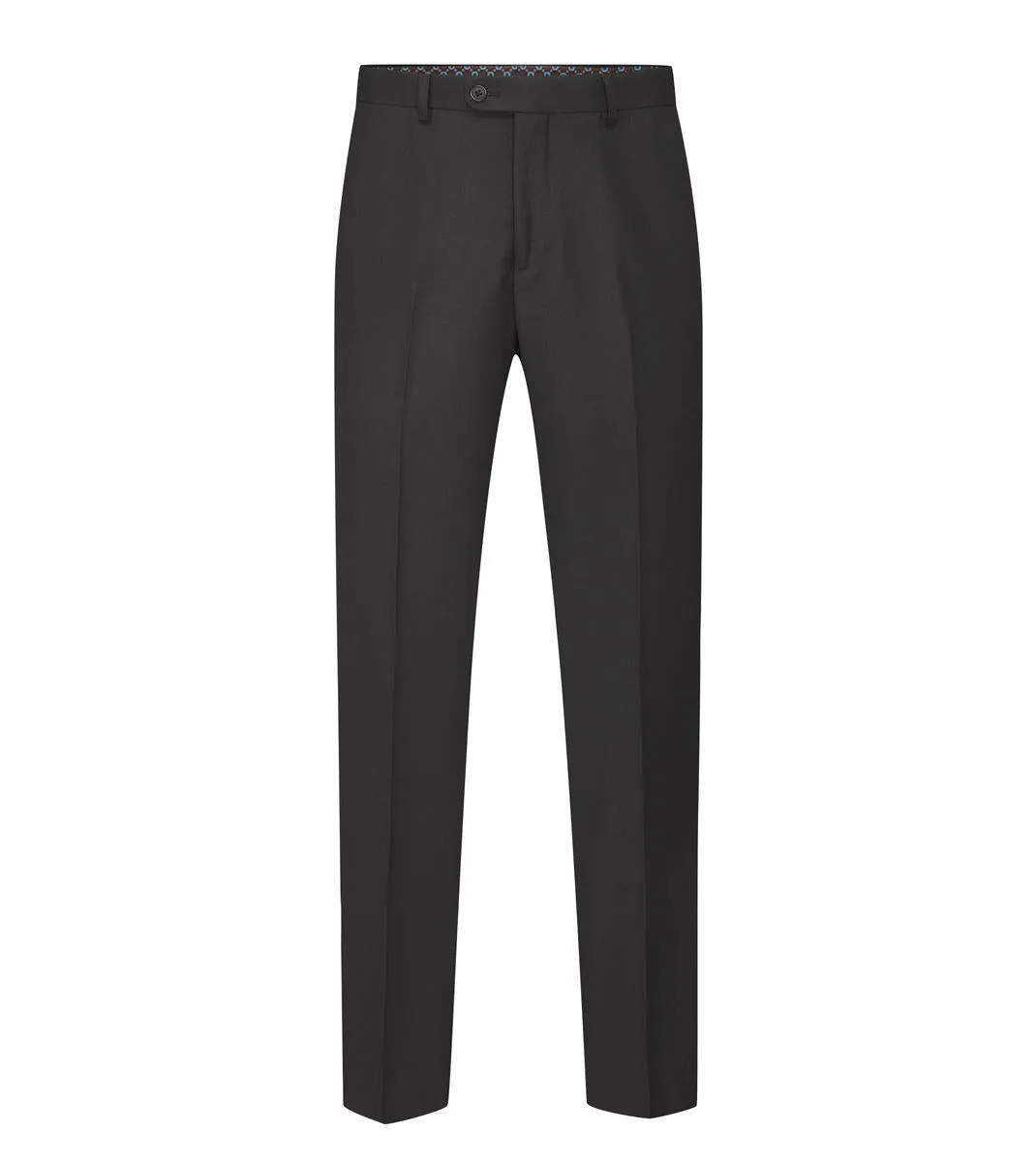 Skopes Men's Romulus Tailored Fit Trouser in Black Plain Texture 28 Short to 72 Long
