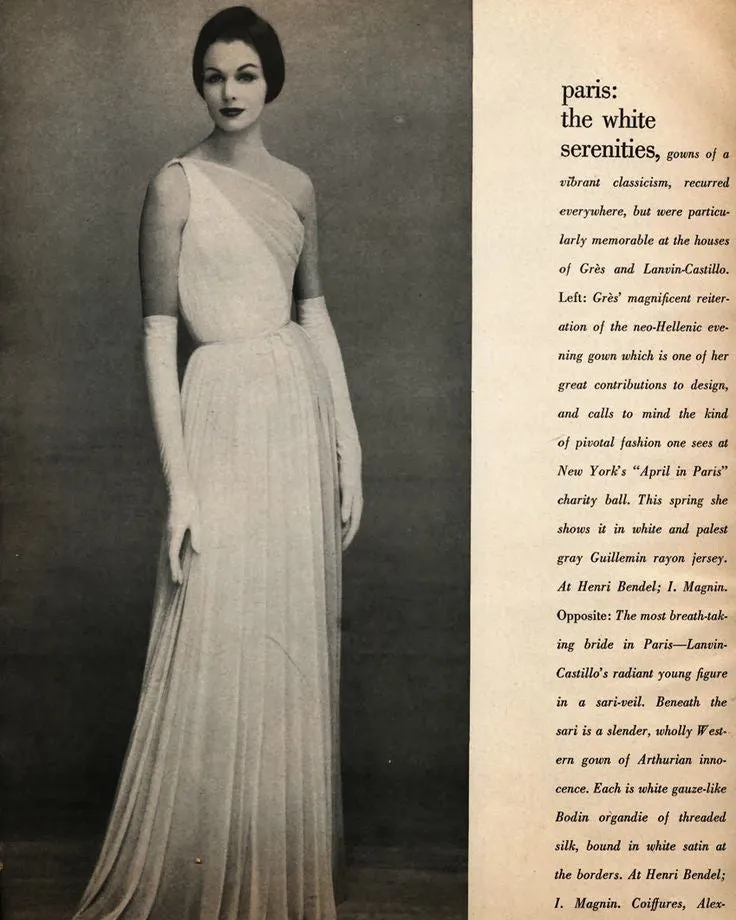 S/S 1963 Haute Couture Hand-Pleated One-Shoulder Pink and Cream Gown