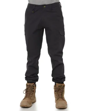 Stretch Cotton Drill Cargo Cuffed Pants - Charcoal