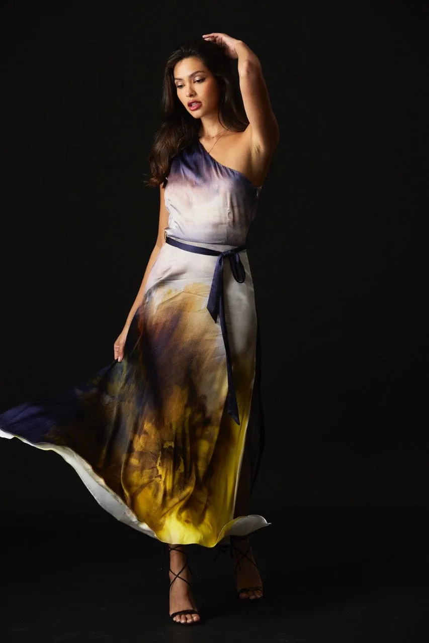 Sunflower One-Shoulder Maxi
