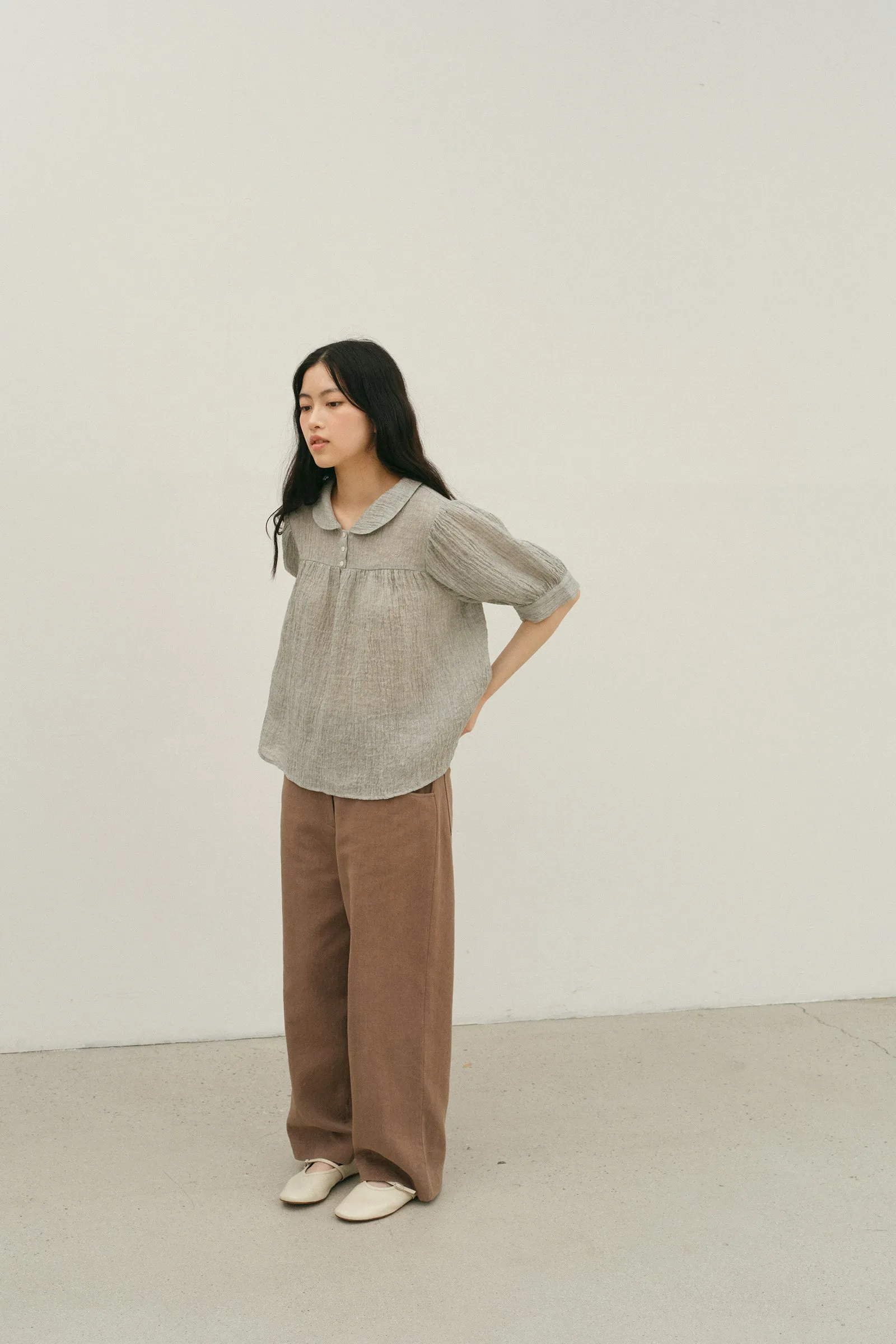 Suzette Blouse -- Crinkled French Linen