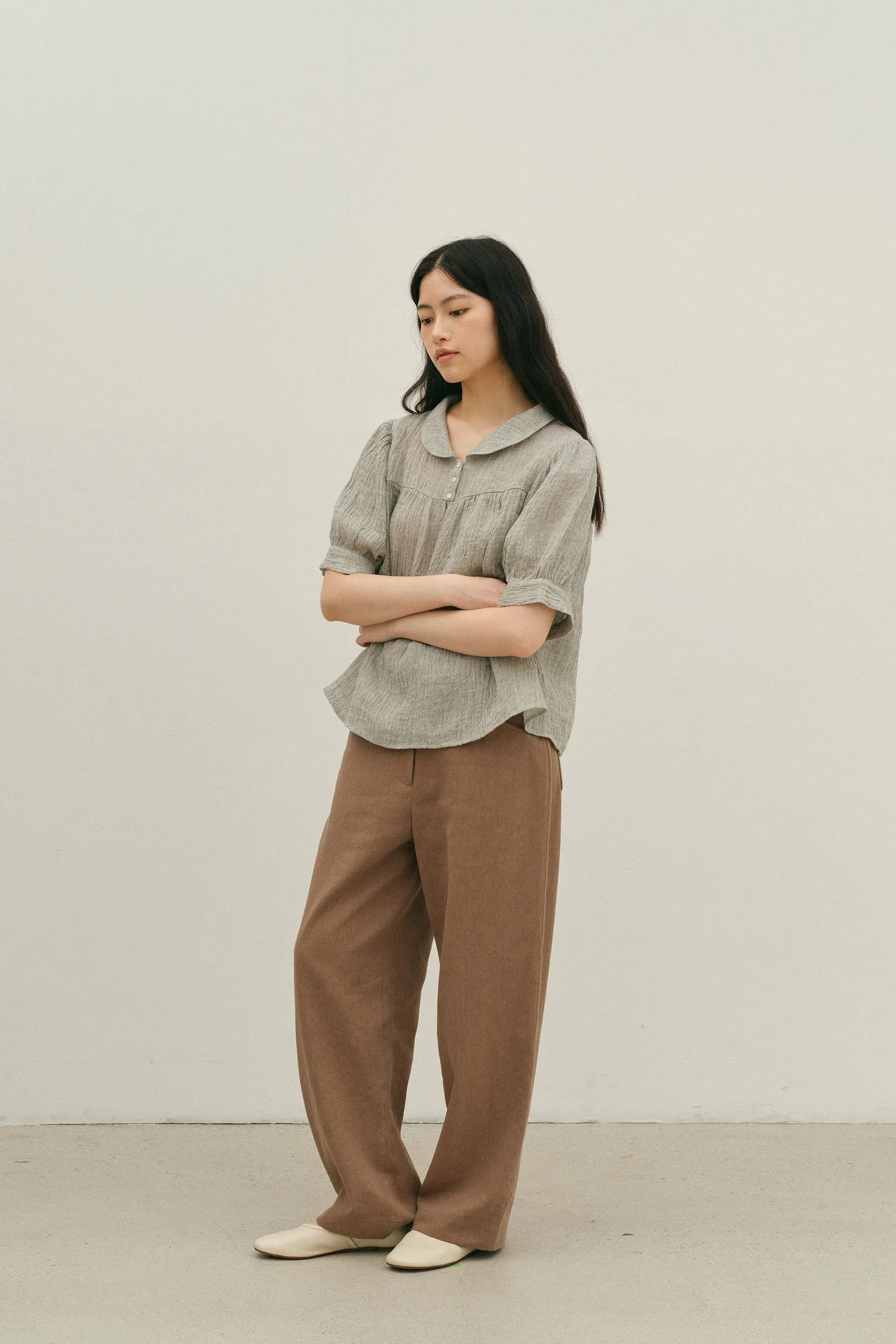 Suzette Blouse -- Crinkled French Linen