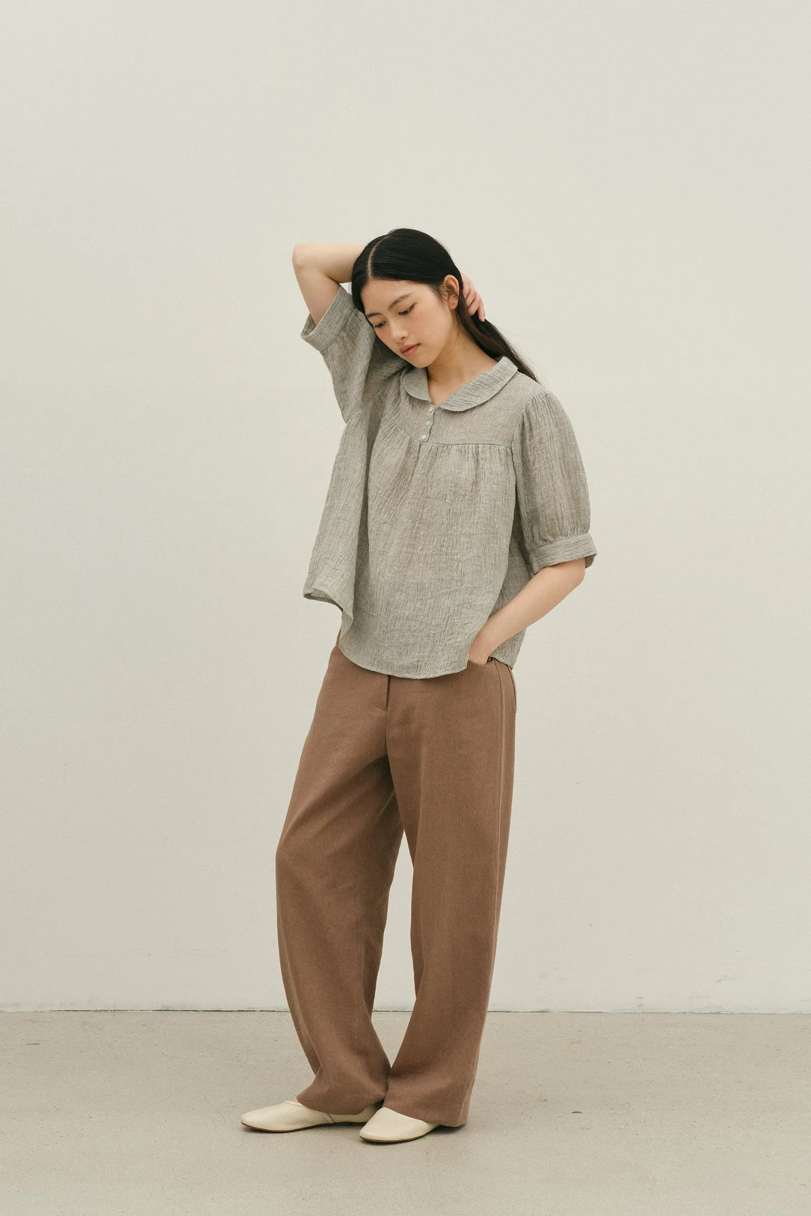 Suzette Blouse -- Crinkled French Linen