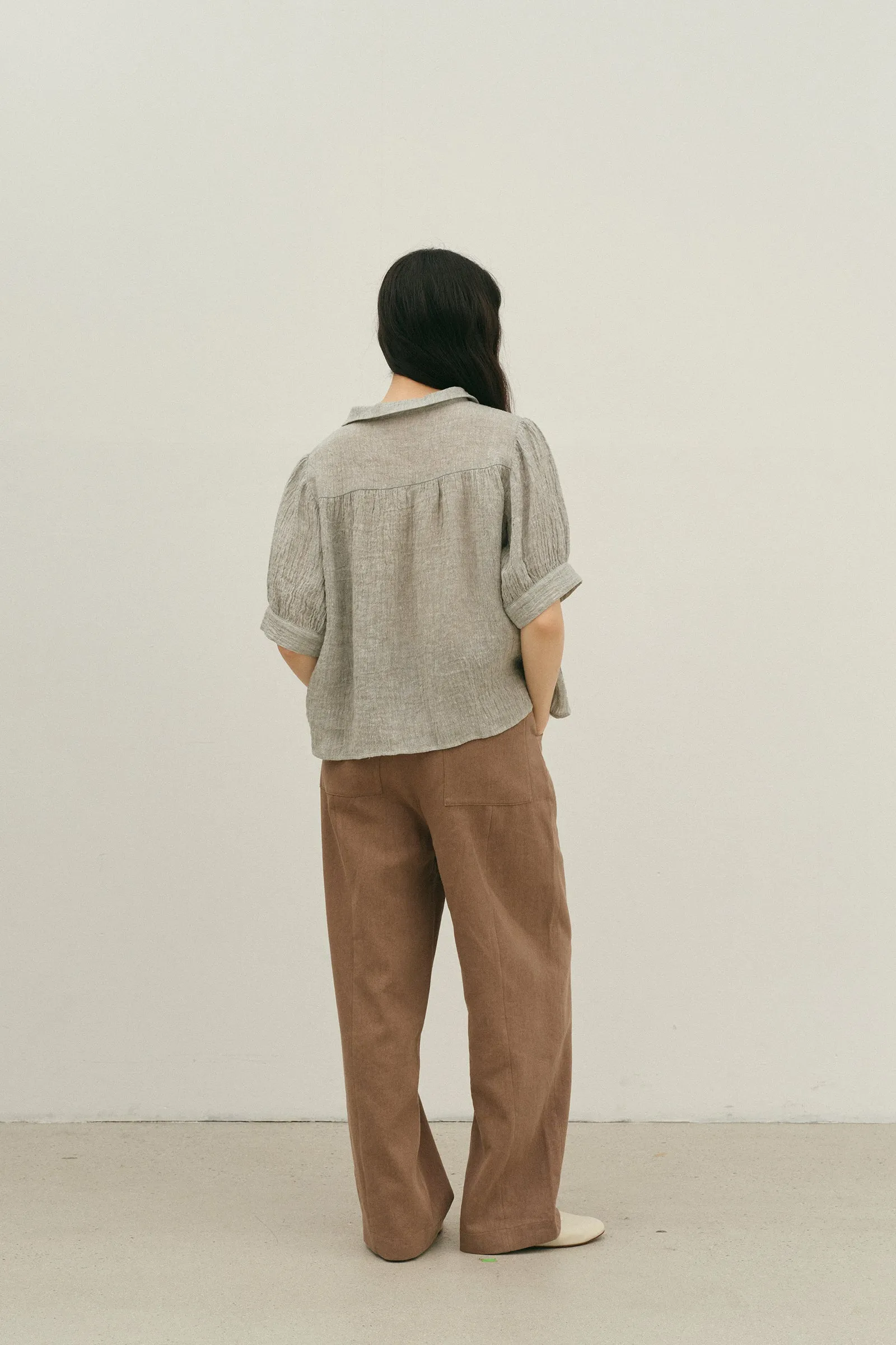 Suzette Blouse -- Crinkled French Linen