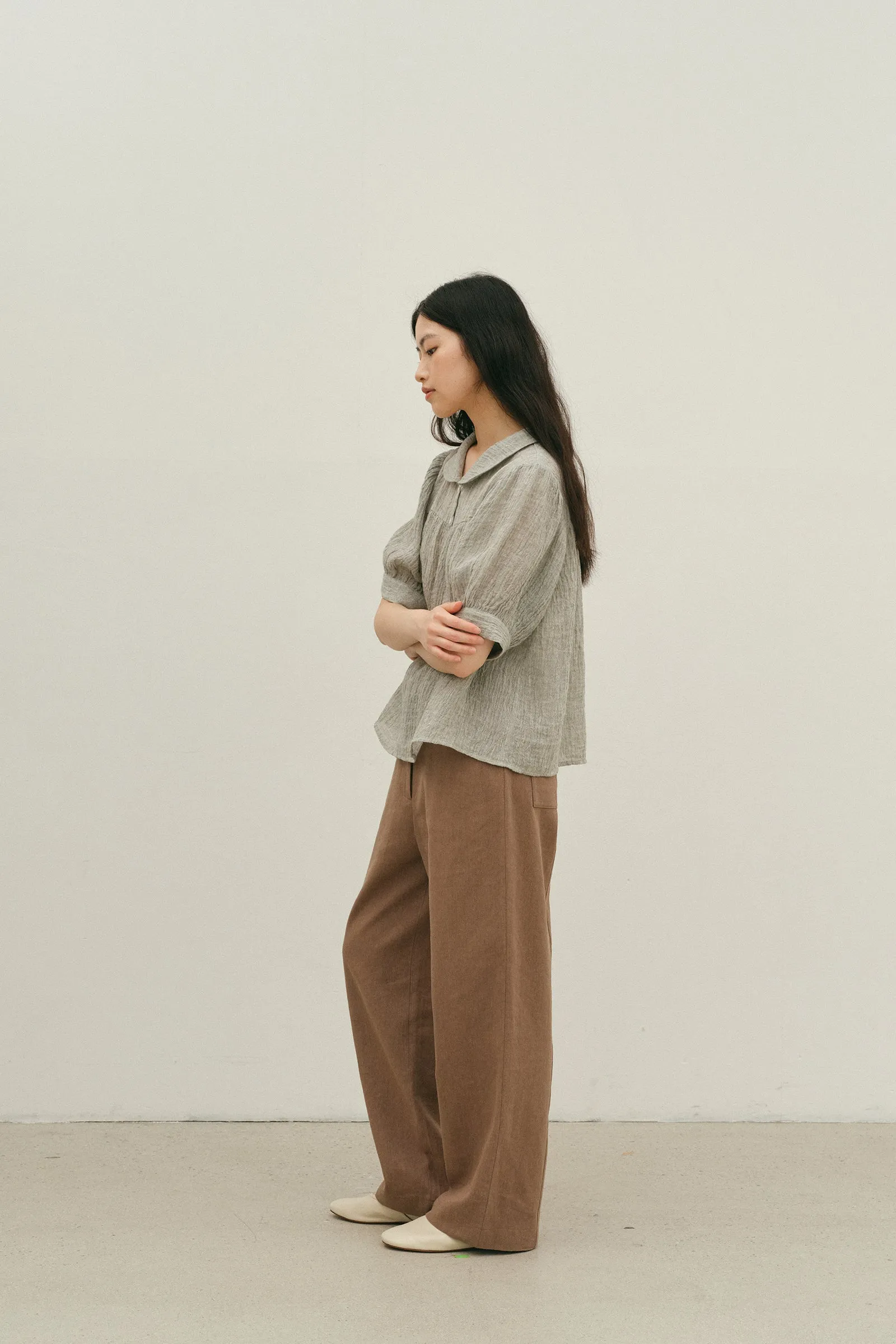 Suzette Blouse -- Crinkled French Linen