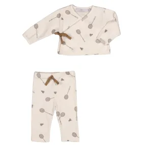 SWAN | Baby Boys Ivory Ribbed Cotton Badminton Leggings Set