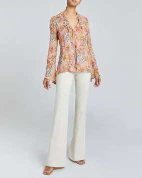 SYDNEY Long Sleeve Ruffle Neck Blouse