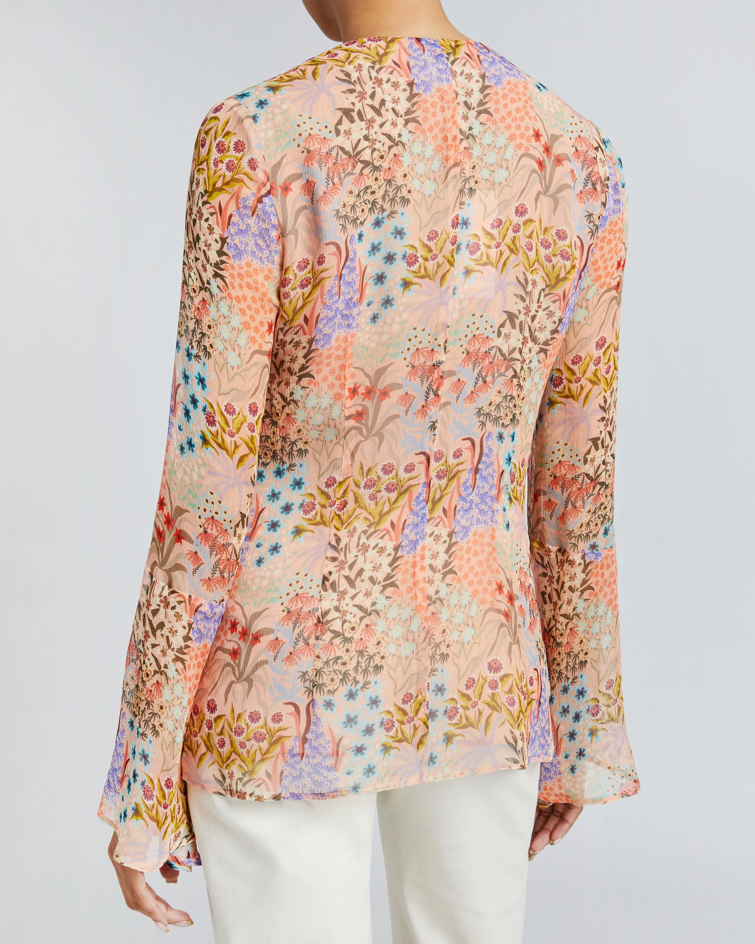 SYDNEY Long Sleeve Ruffle Neck Blouse