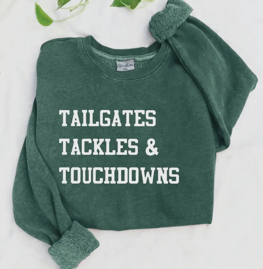 TAILGATES TACKLES & TOUCHDOWNS Mineral Graphic Sweatshirt : DUSTY FOREST