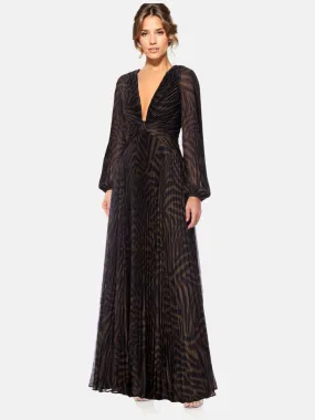 The Kennedy | Long Sleeve Pleated Gown