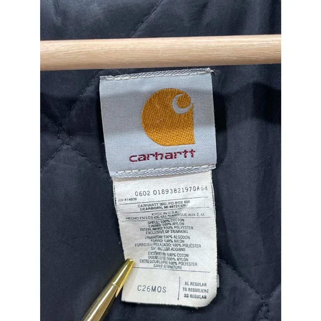 Vintage 1990's Carhartt Quilt Lined Moss Green Workwear Jacket