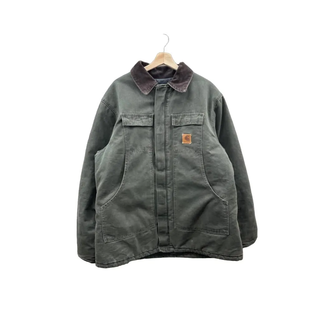 Vintage 1990's Carhartt Quilt Lined Moss Green Workwear Jacket