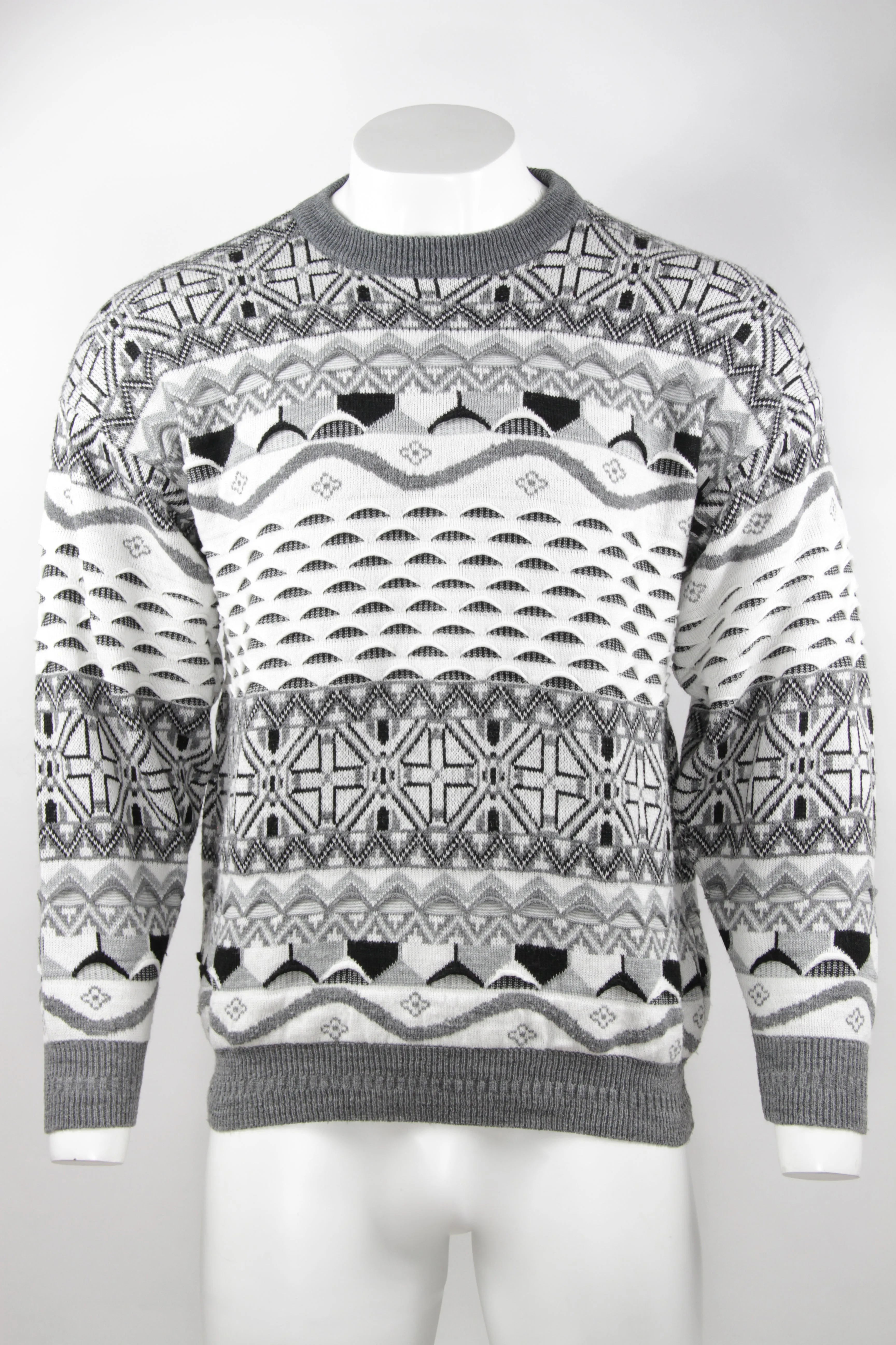 Vintage 80/90s textural knitted cardigan -  XL