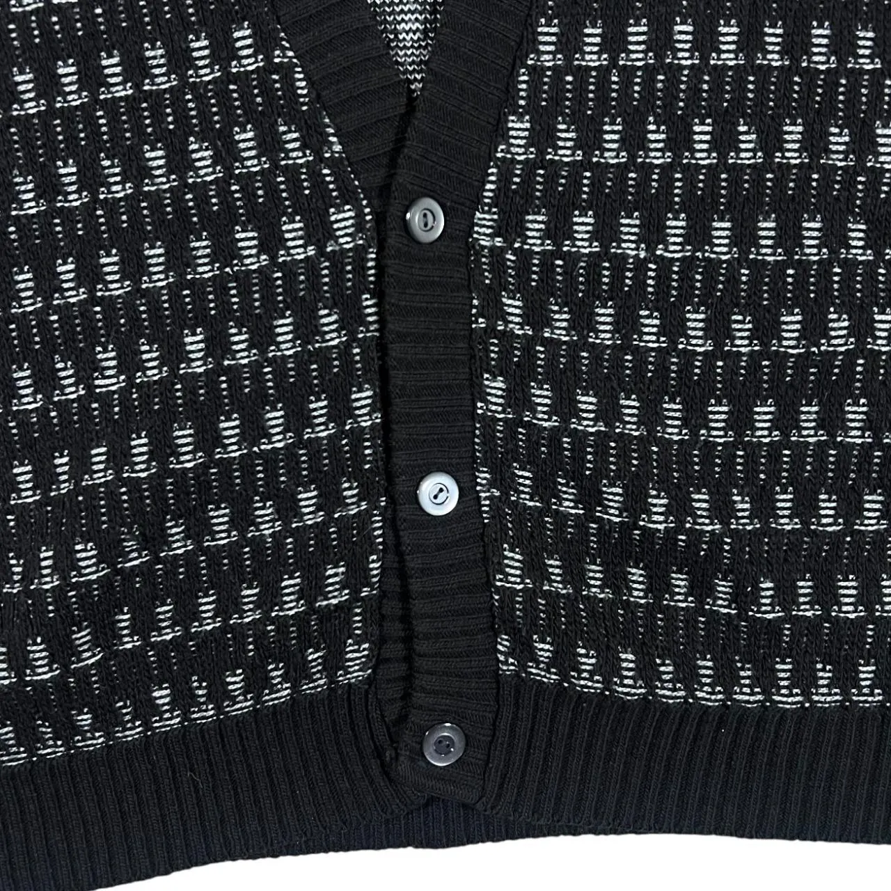 Vintage 90's SWEATER GRAPHIX Made In USA Patterned Acrylic Knit Button Cardigan Sweater