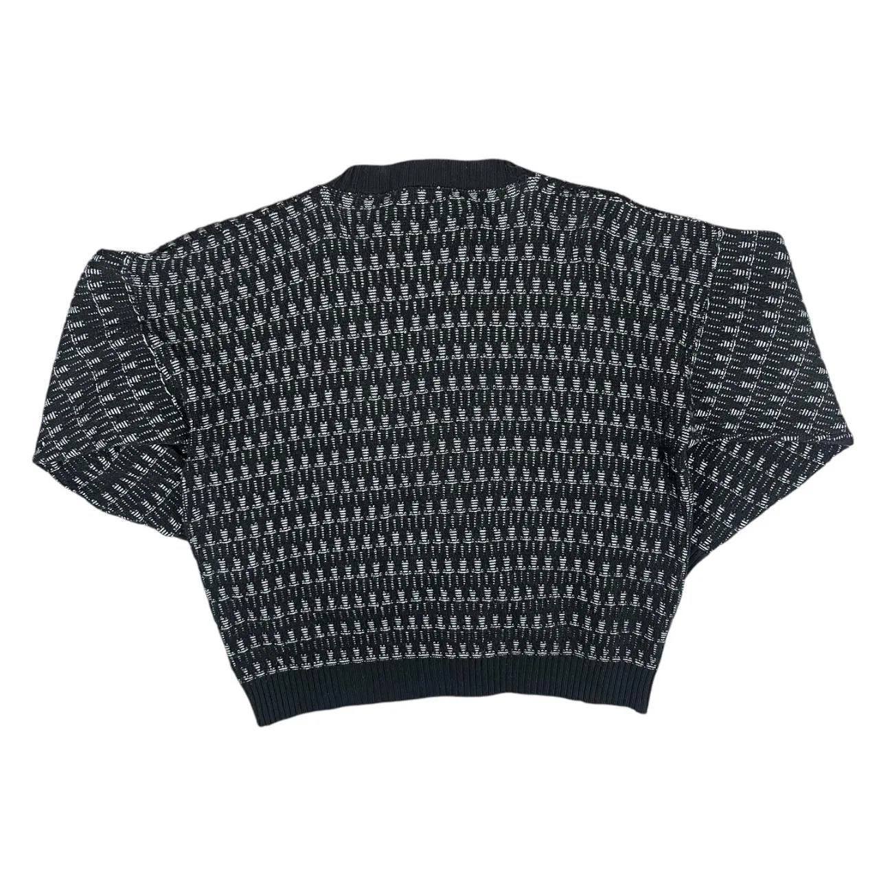 Vintage 90's SWEATER GRAPHIX Made In USA Patterned Acrylic Knit Button Cardigan Sweater