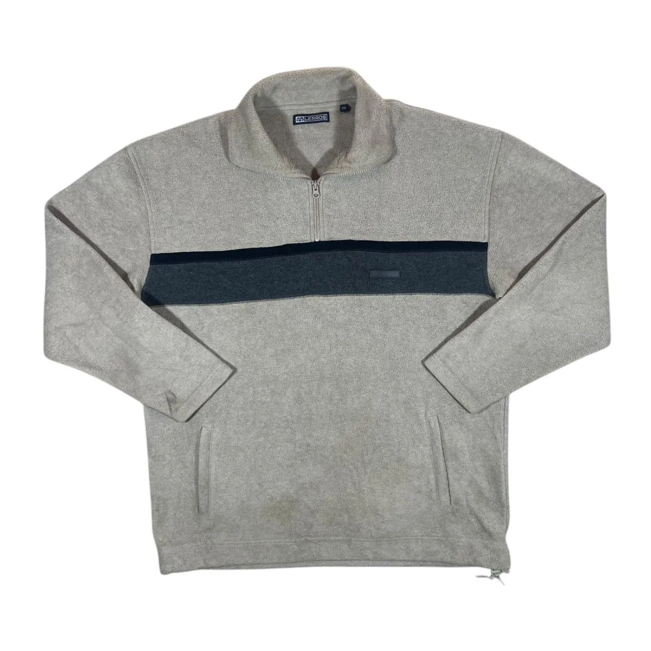 Vintage LERROS Classic Colour Block 1/4 Zip Pullover Fleece Sweatshirt