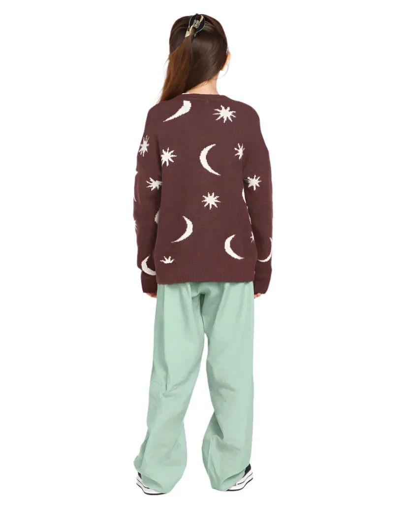VOLCOM Girl's Nyte Stone Cardigan Sweater Espresso
