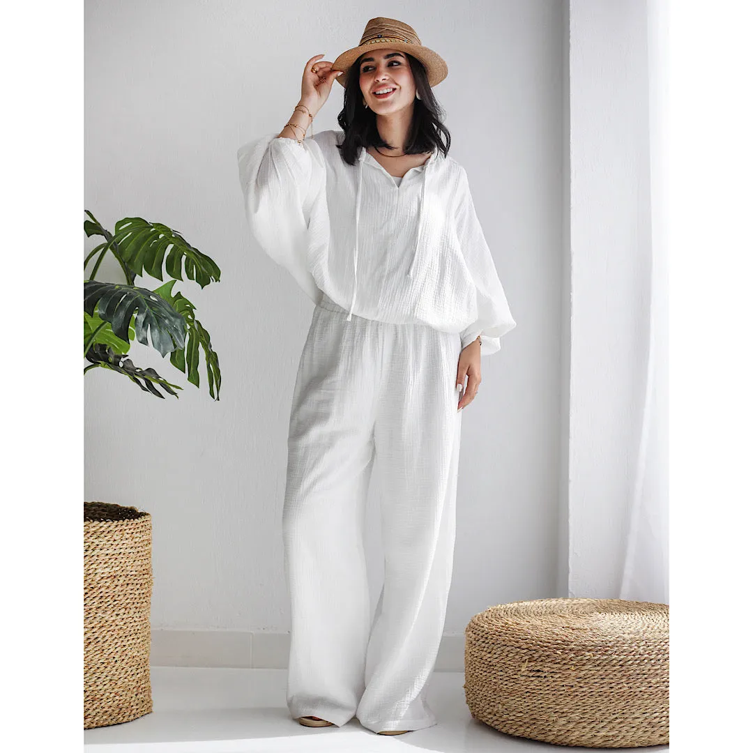voluminous blouse matching set