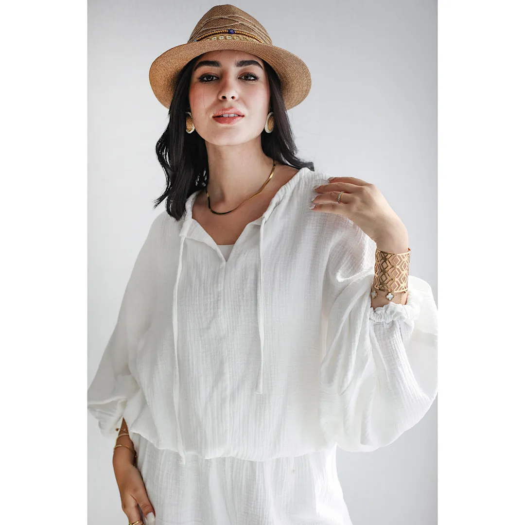 voluminous blouse matching set