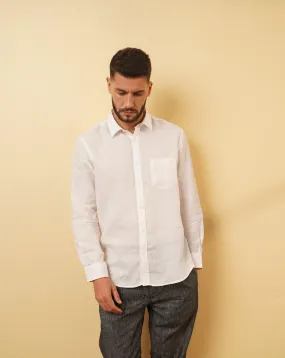 White Linen Button-Up Shirt – CONCORD