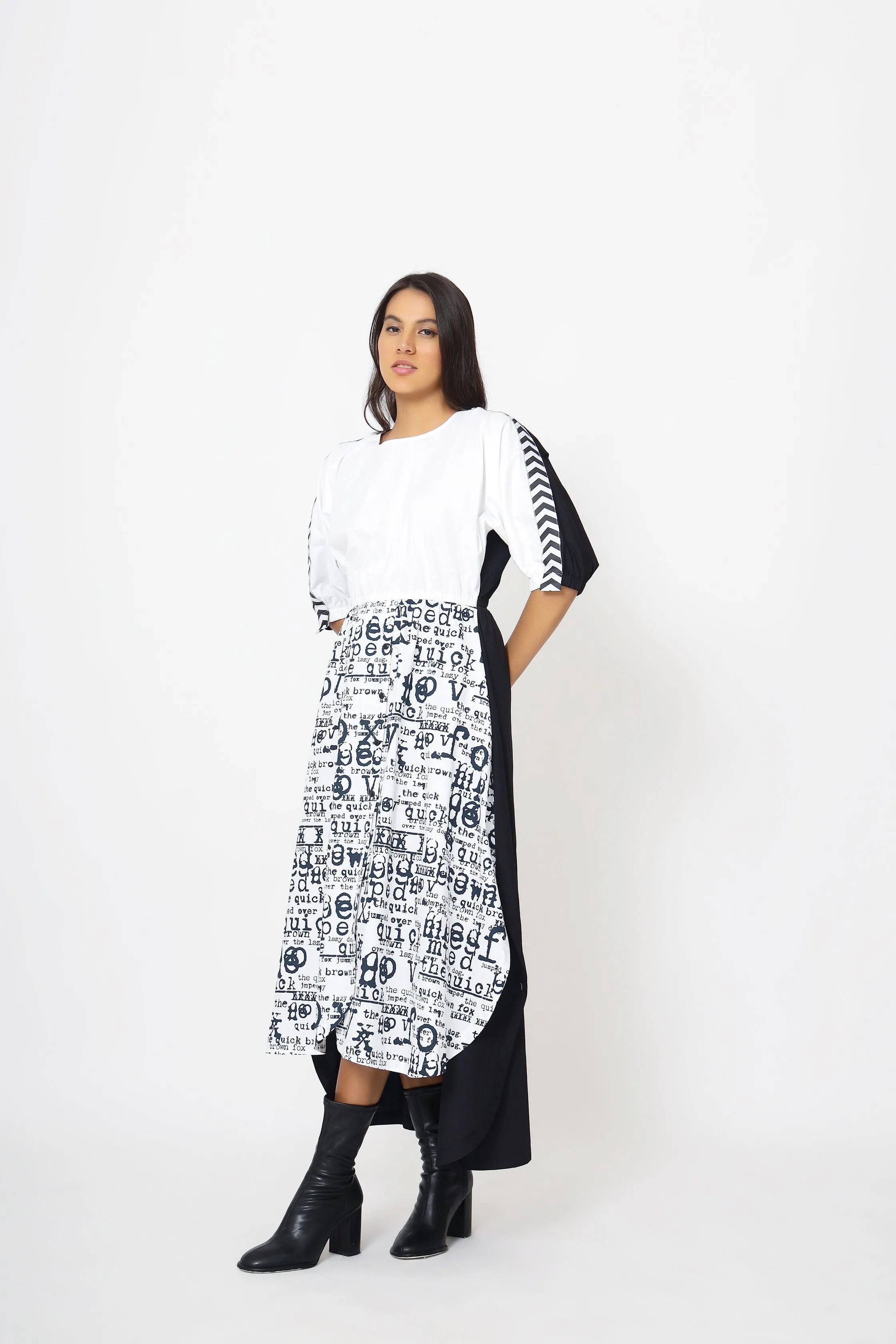 White Printed Dress