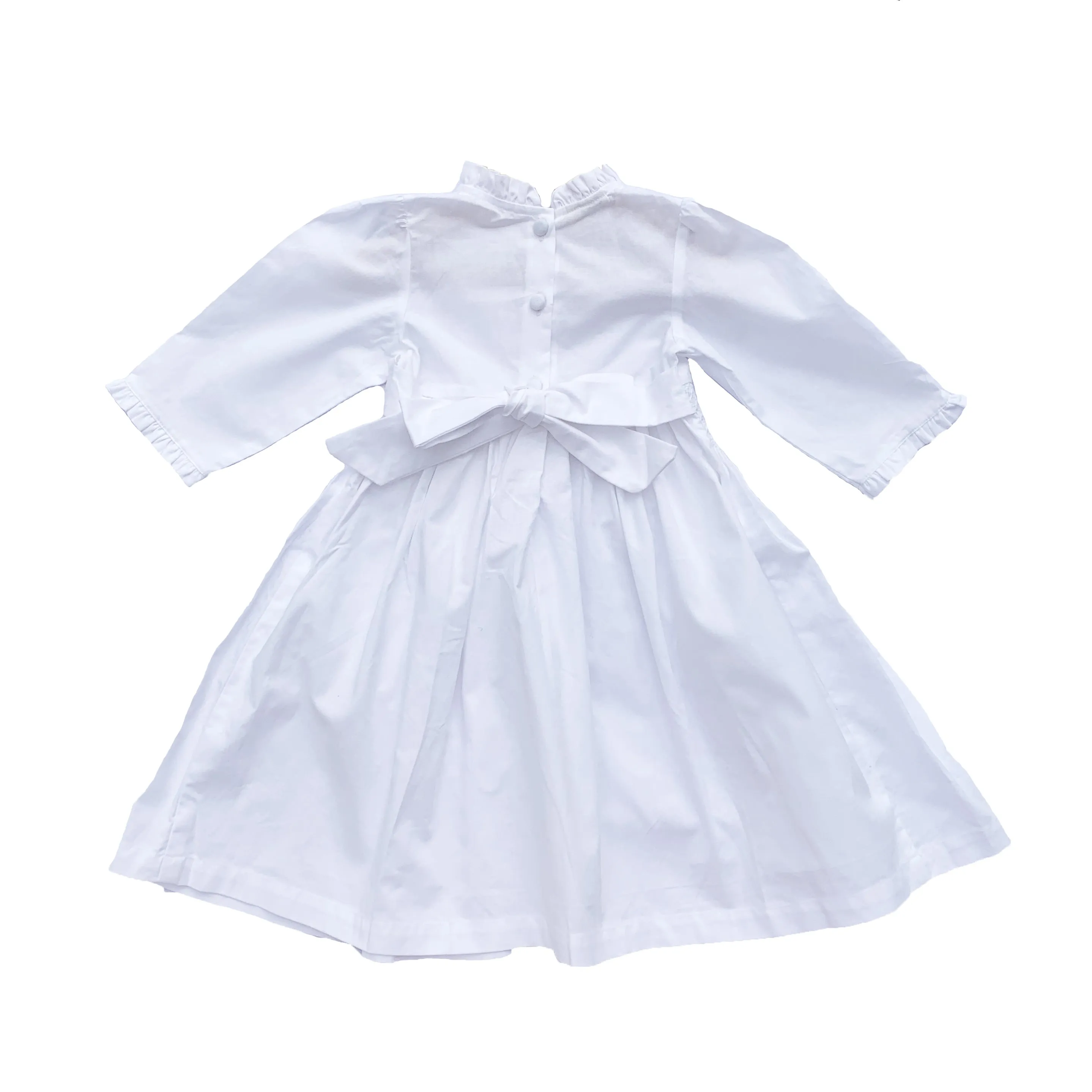 White Smocked Dress - Christening / Flower Girl
