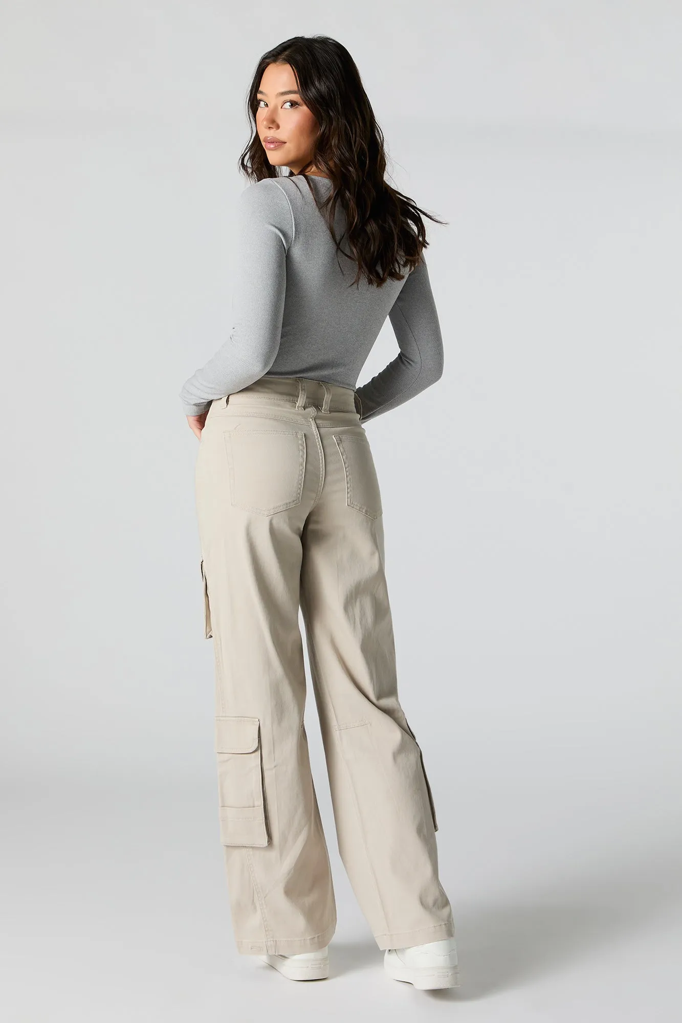 Wide Leg Multi Pocket Cargo Pants