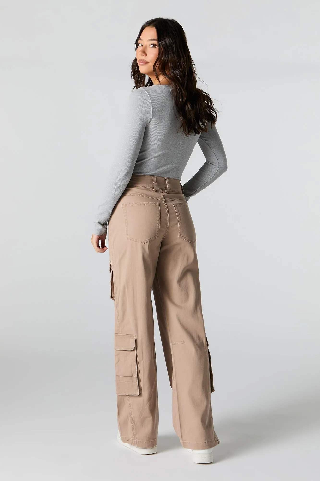Wide Leg Multi Pocket Cargo Pants