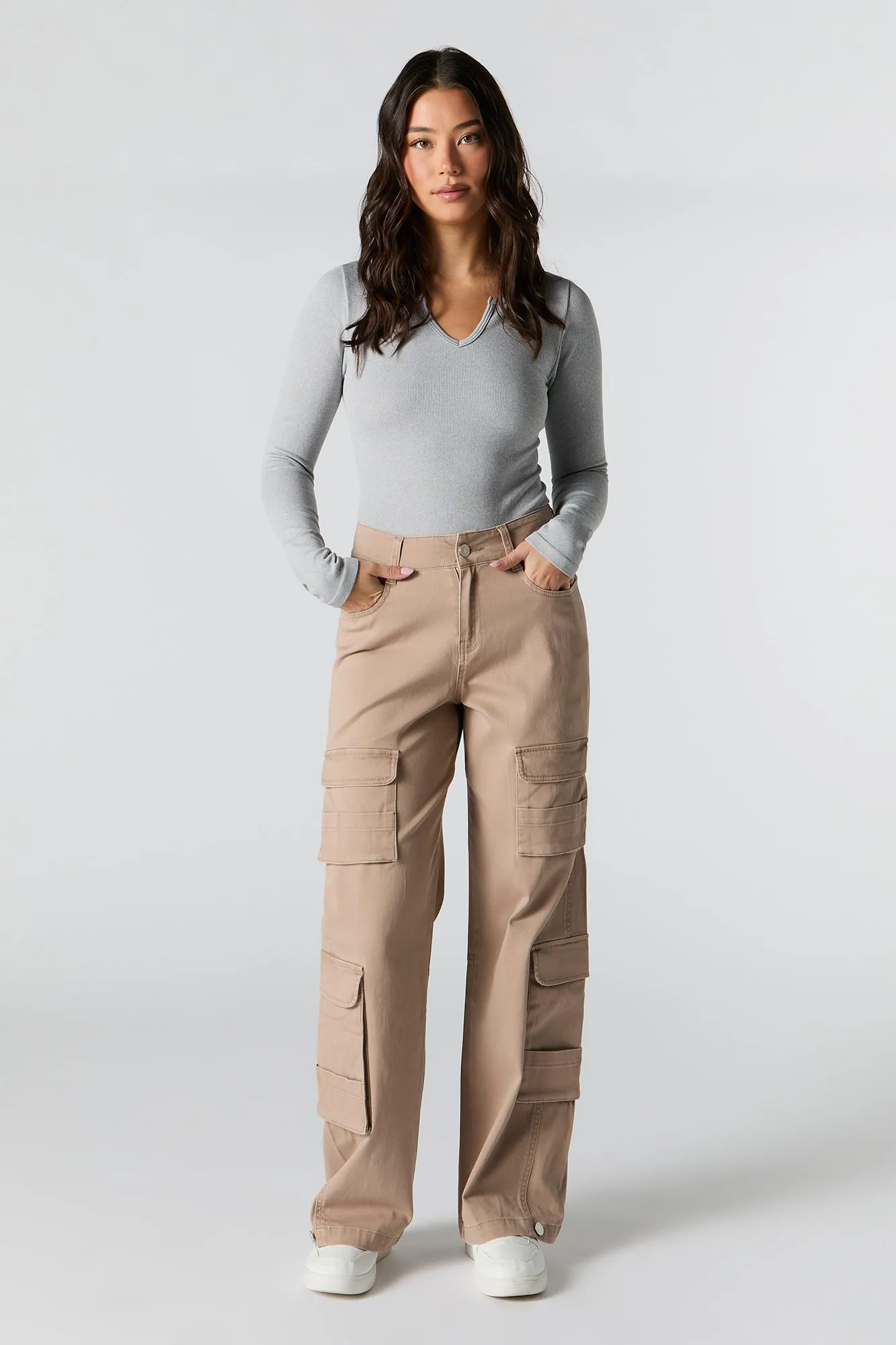 Wide Leg Multi Pocket Cargo Pants