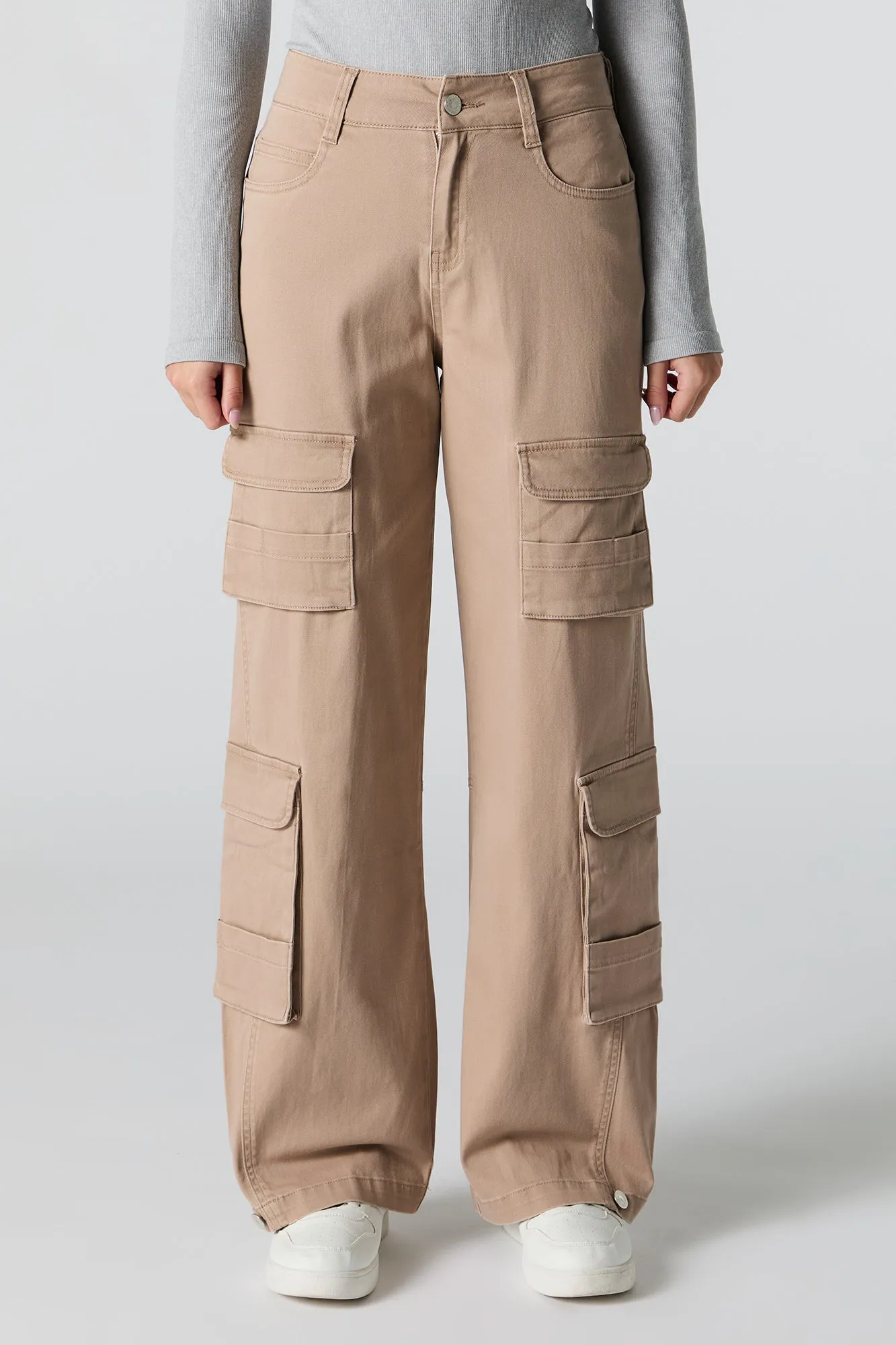 Wide Leg Multi Pocket Cargo Pants