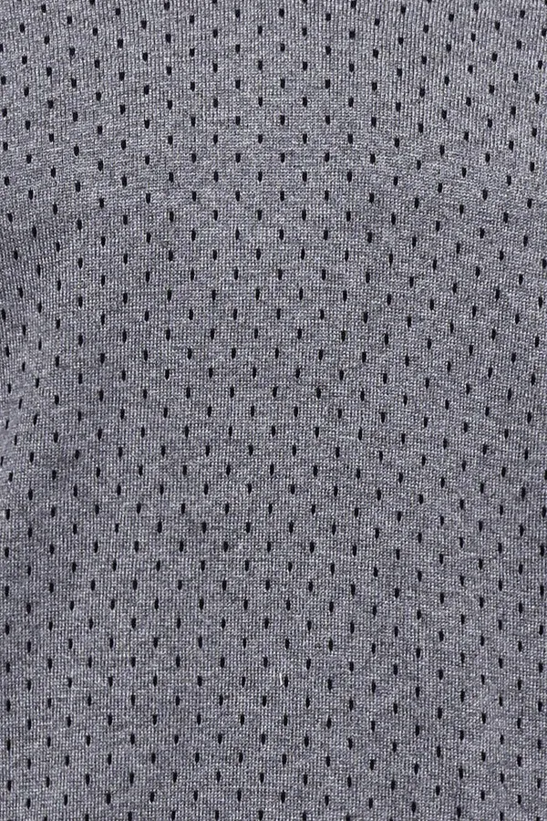WSS Dot Patterned V Neck Grey Sweater  - Singen