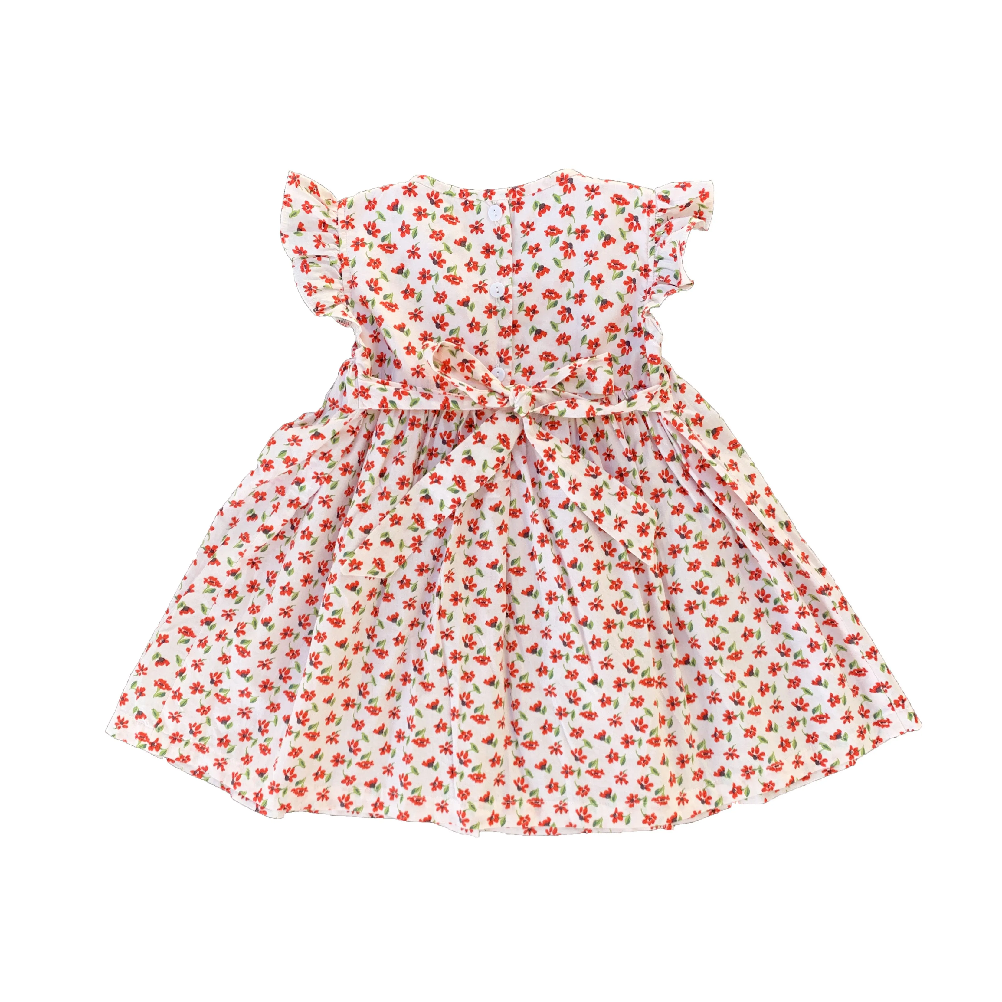 Xmas Flower Smocked Dress