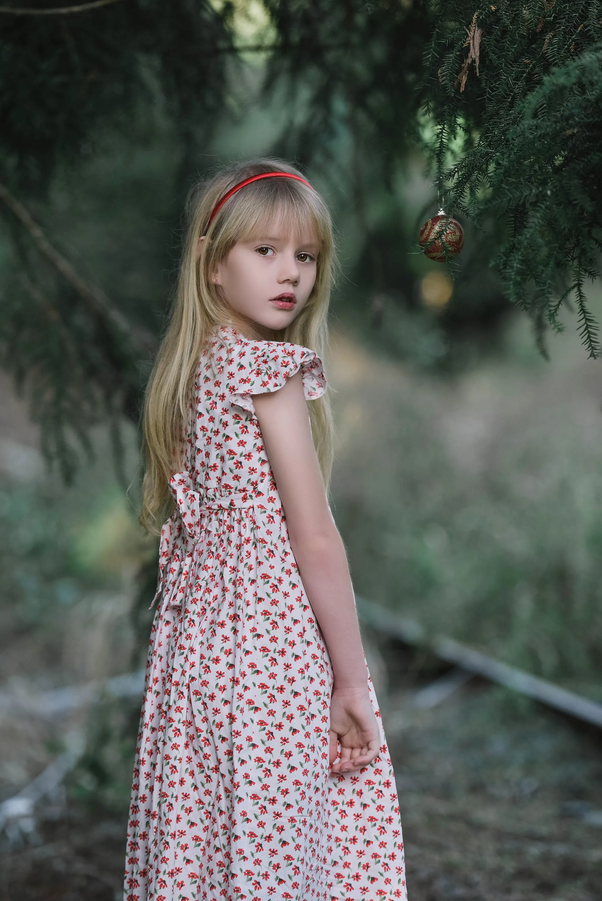 Xmas Flower Smocked Dress